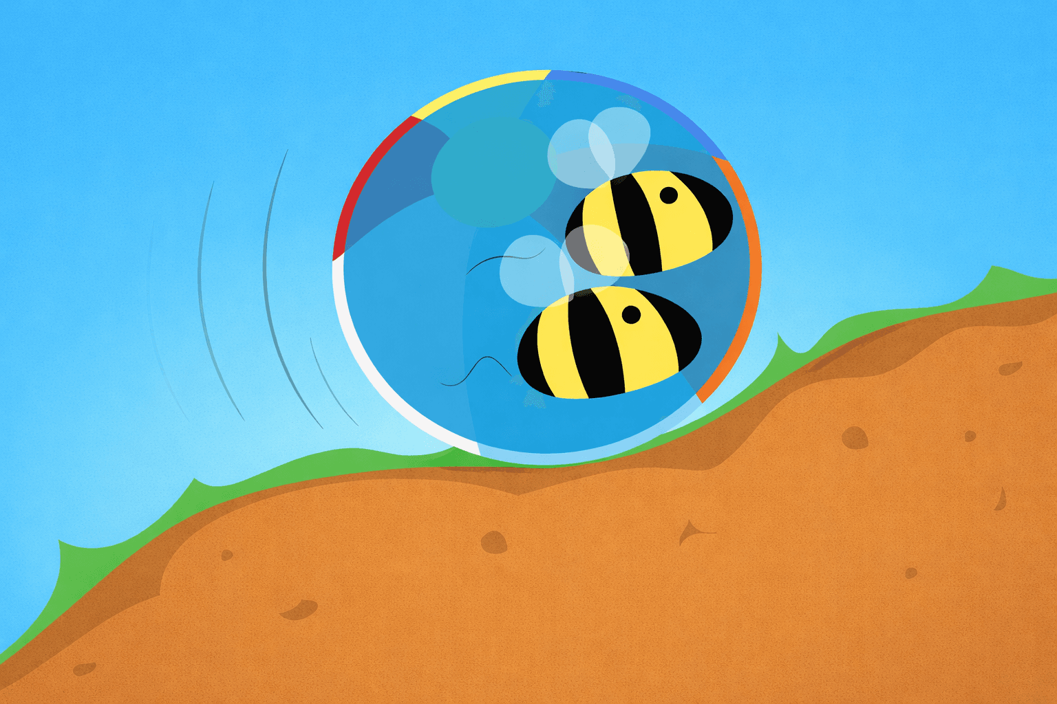 Bumblebees pushing in the same direction